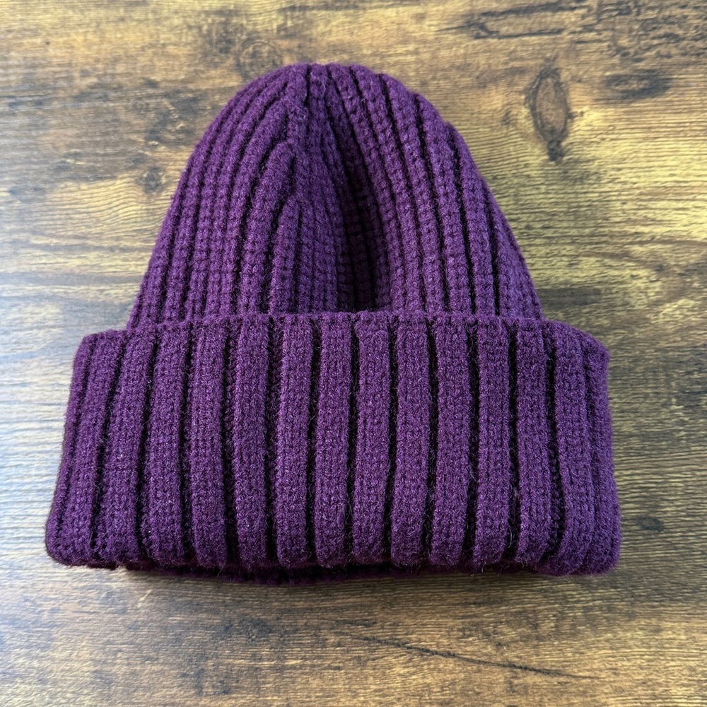 Purple Ribbed Britt’s Knits Beanie - Picture 4 of 9